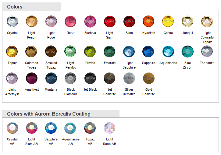 clarus hot fix crystal rhinestones colors