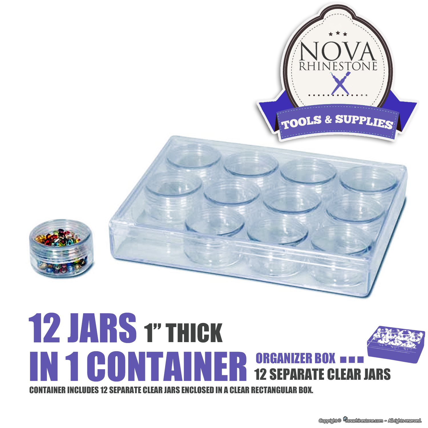 12 jars in 1 container